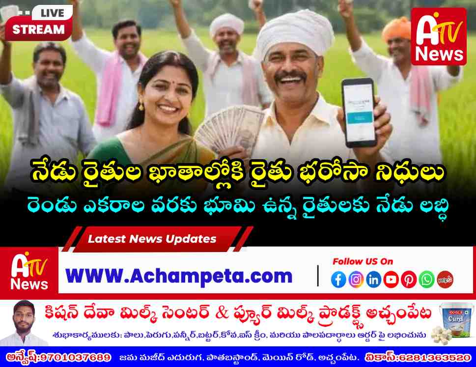 నేడు రైతుల ఖాతాల్లోకి 'రైతు భరోసా' రెండో విడత నిధులు.. విడుదల చేయనున్న సీఎం రేవంత్