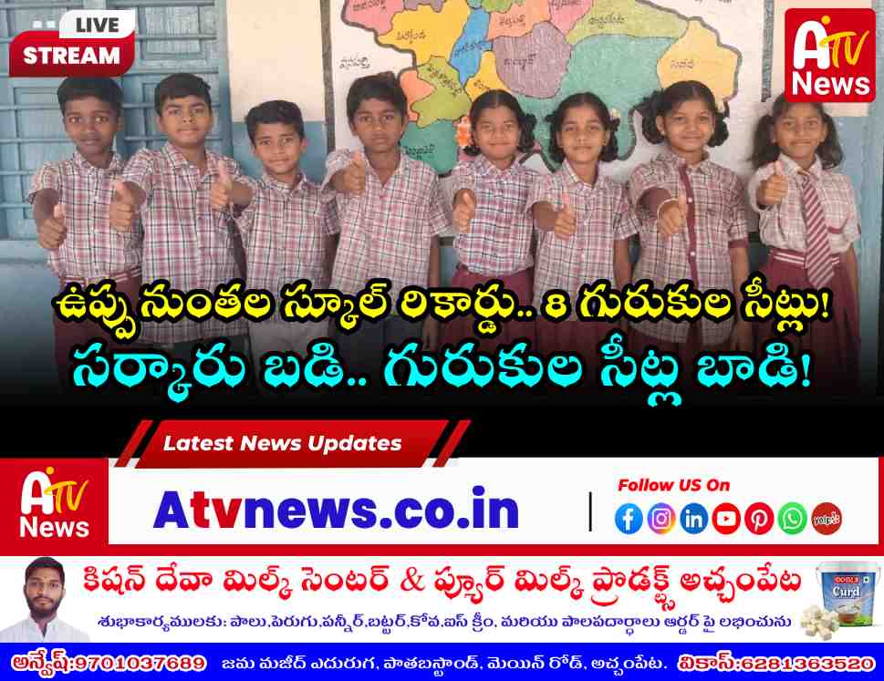 ఉప్పునుంతల విద్యార్థుల ఘనత - గురుకుల ఫలితాల్లో 8 సీట్లు సాధన