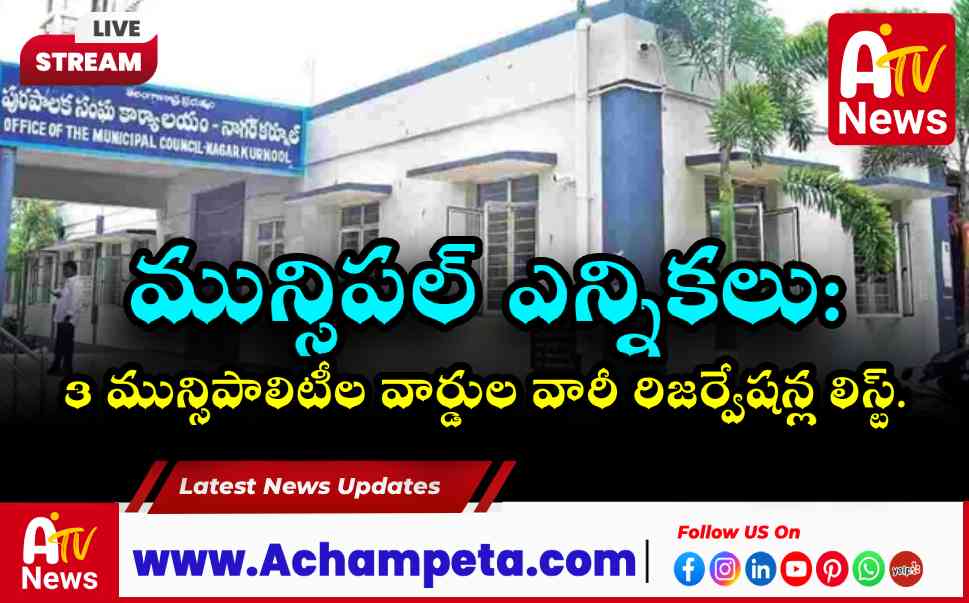 నాగర్ కర్నూల్ జిల్లా మున్సిపల్ వార్డుల రిజర్వేషన్ల ఖరారు - 2026.